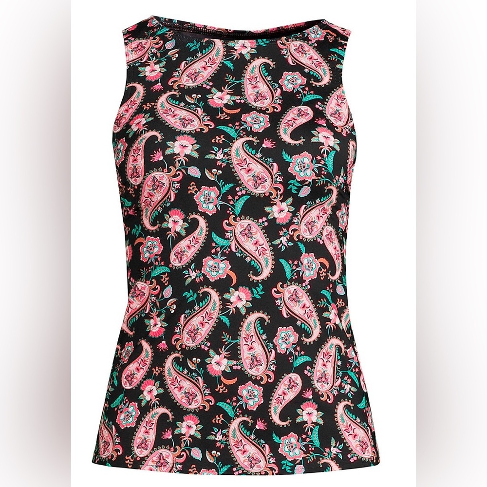 NWT Lands’ End High neck Tankini Swimsuit Sz 6